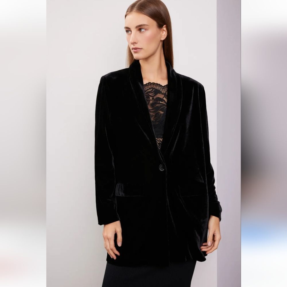 Endless Rose Velvet Black Blazer Size L